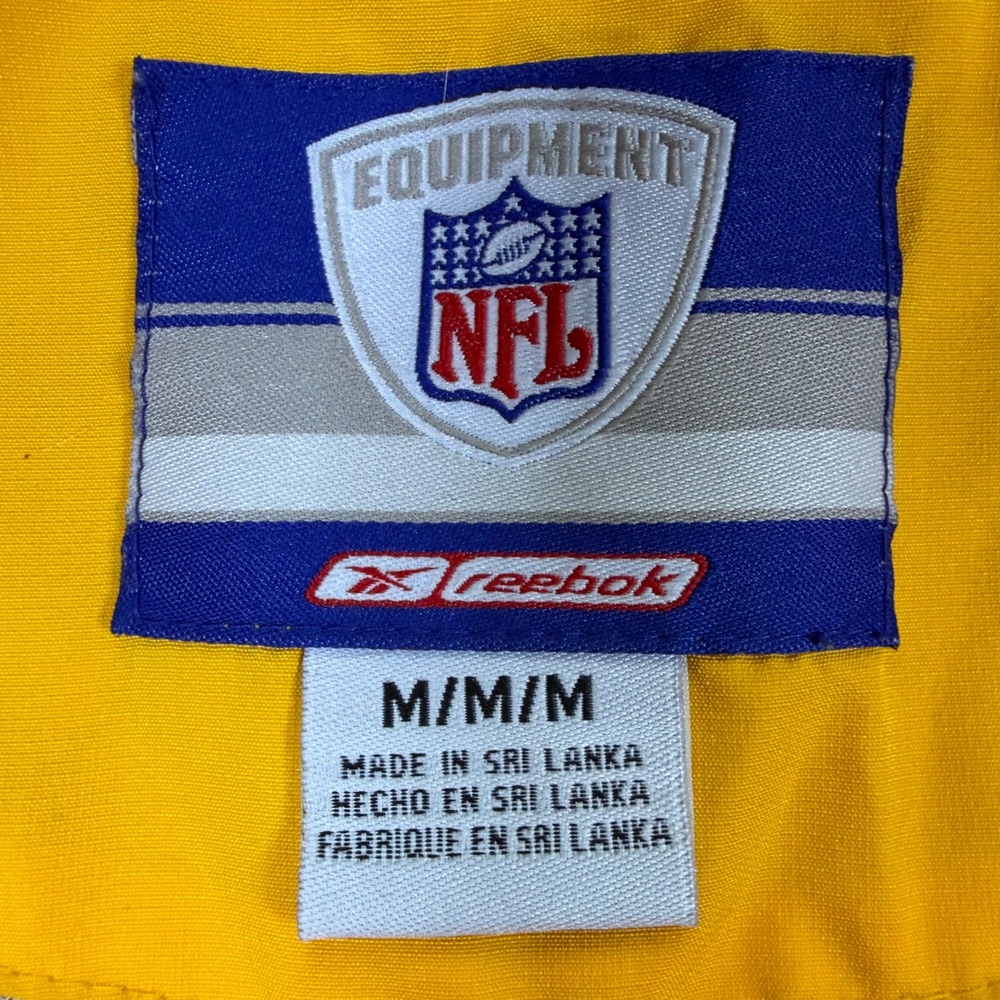 Reebok NFL Green Bay Packers Equipment Quarter Zip Windbreaker Yellow Mens M - Picture 3 of 14